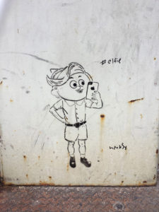 ethan feuer as a humorous piece of graffiti