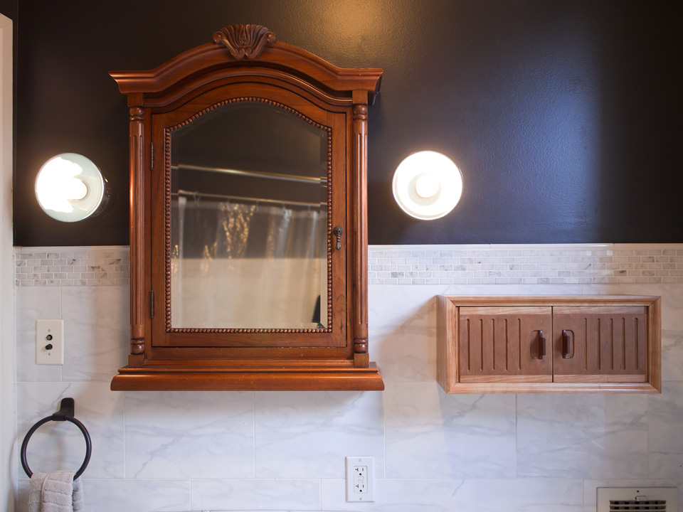 Modern fluted bathroom cabinet by Ethan Feuer