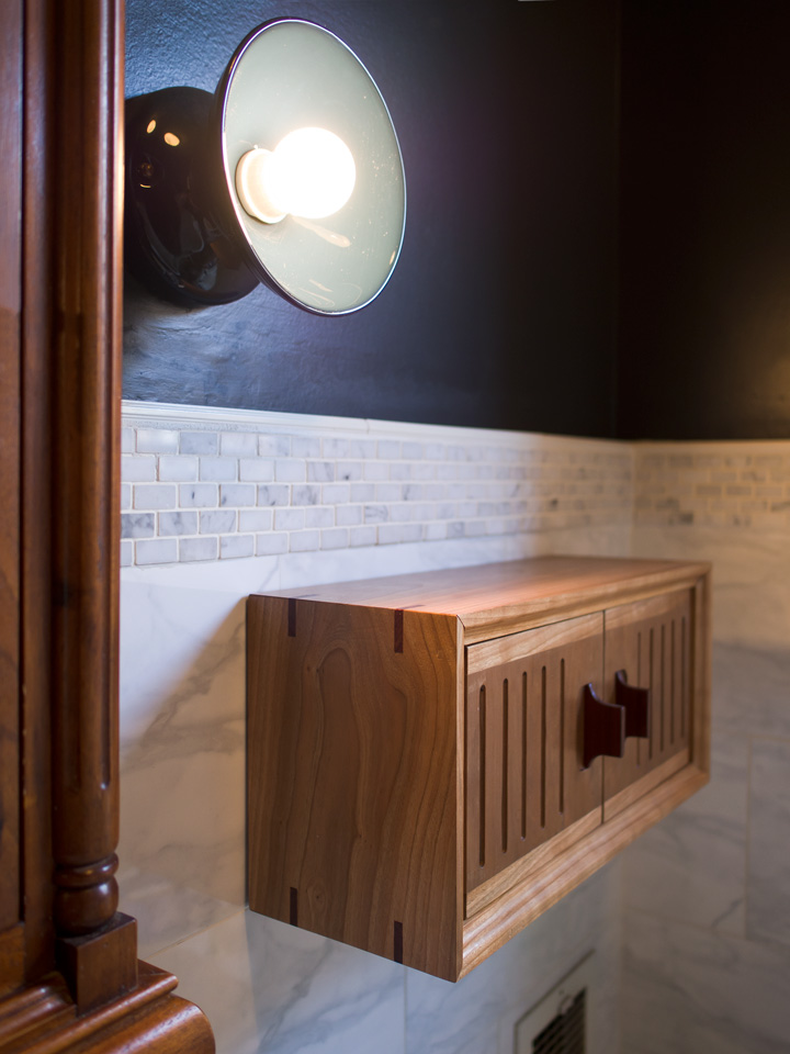 Modern fluted bathroom cabinet by Ethan Feuer