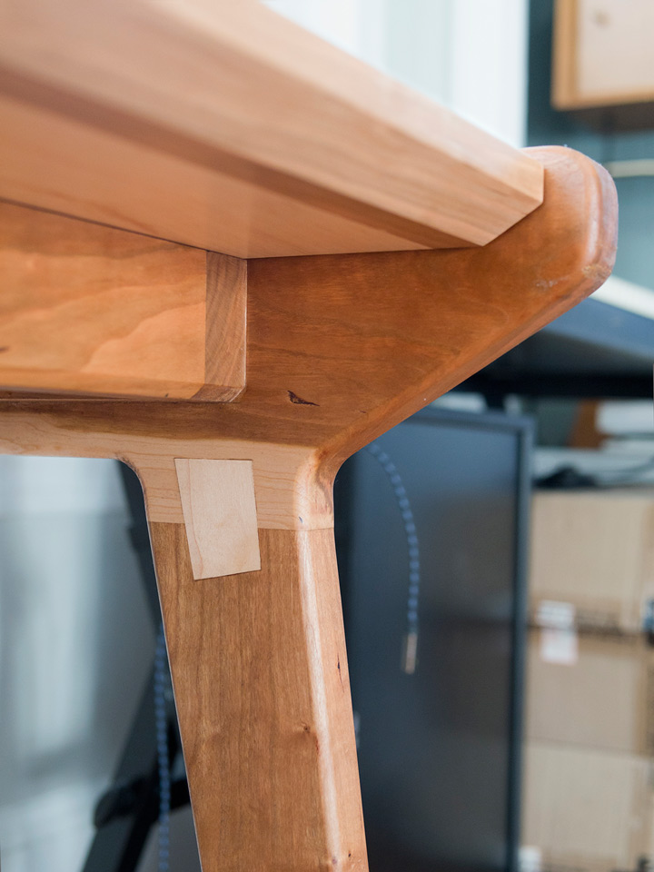 Modern maple and cherry desk by Ethan Feuer