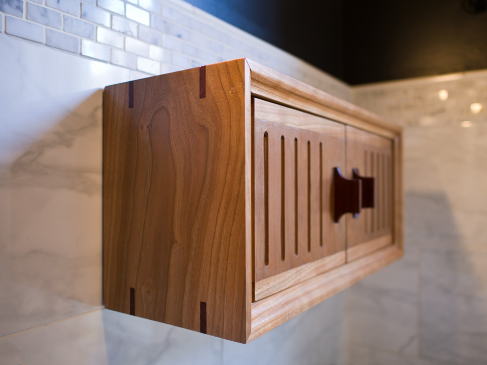 Modern fluted bathroom cabinet by Ethan Feuer