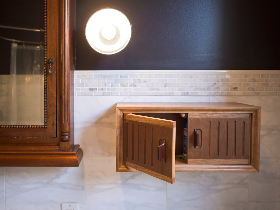 Modern fluted bathroom cabinet by Ethan Feuer